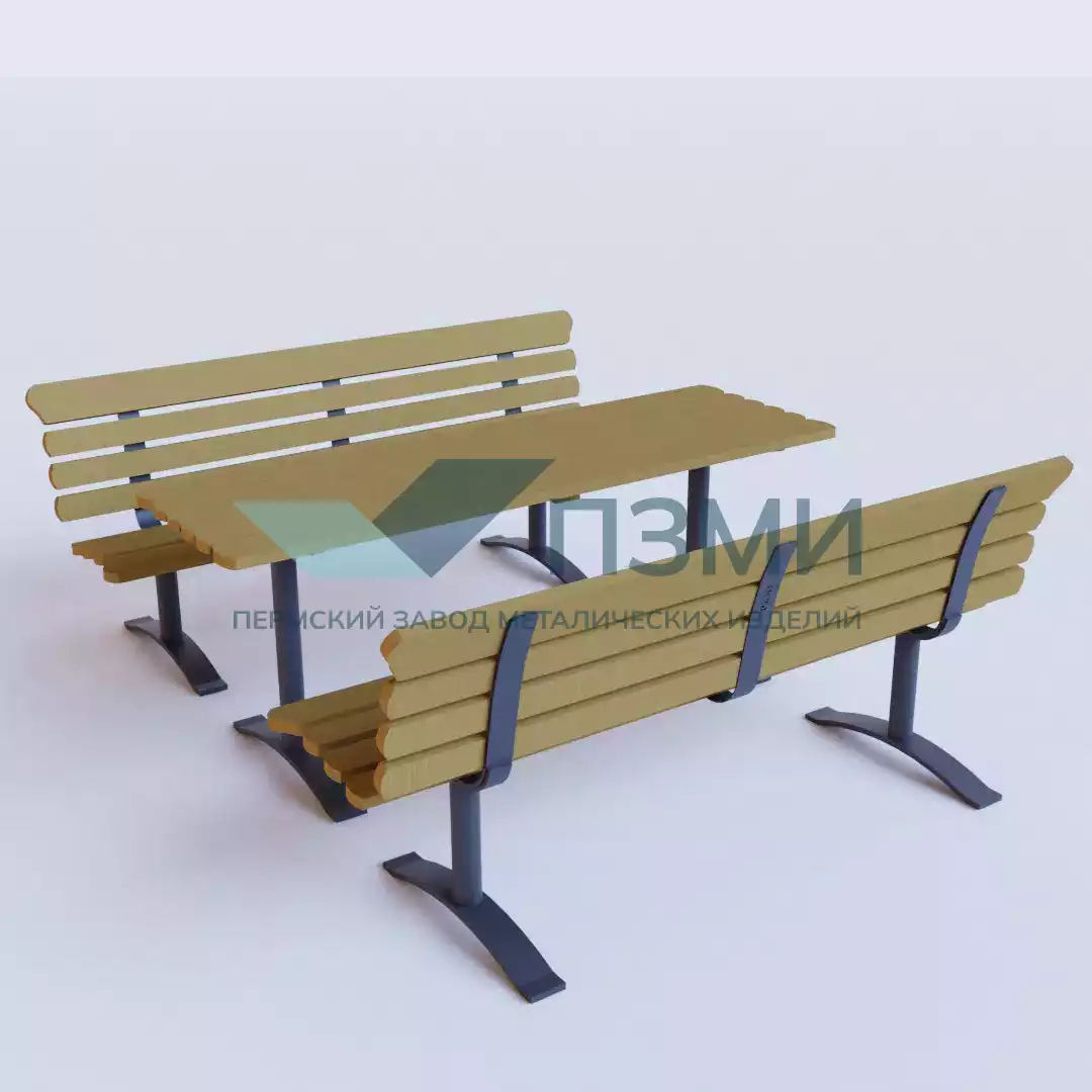Фото Стол с двумя скамейками в Копейске, завод ПЗМИ, доставка по РФ